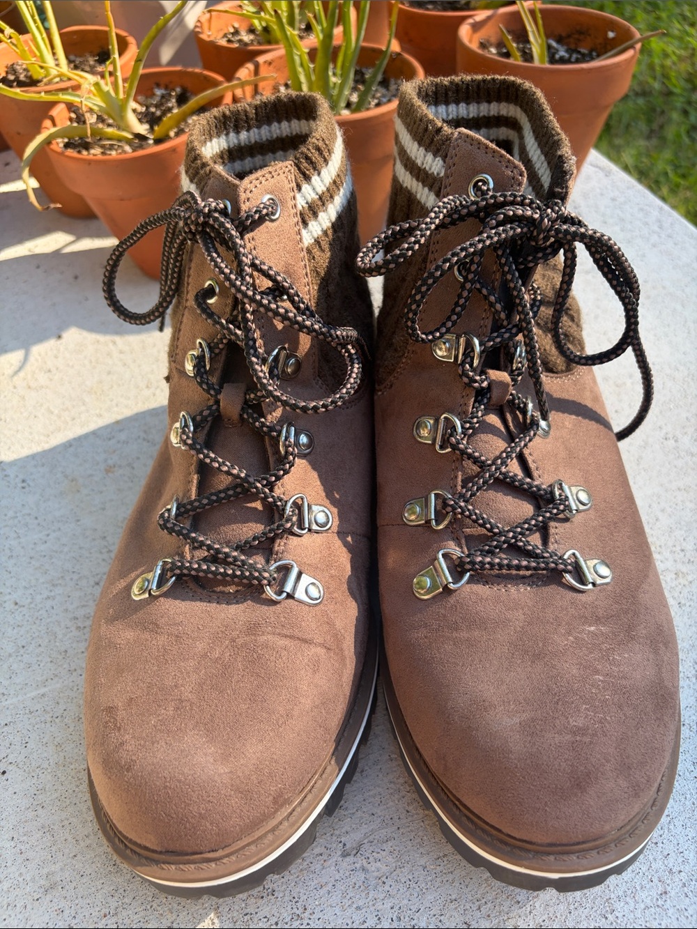 Torrid Knit Suede Hiker Booties 8.5 Women's - Picture 2 of 8